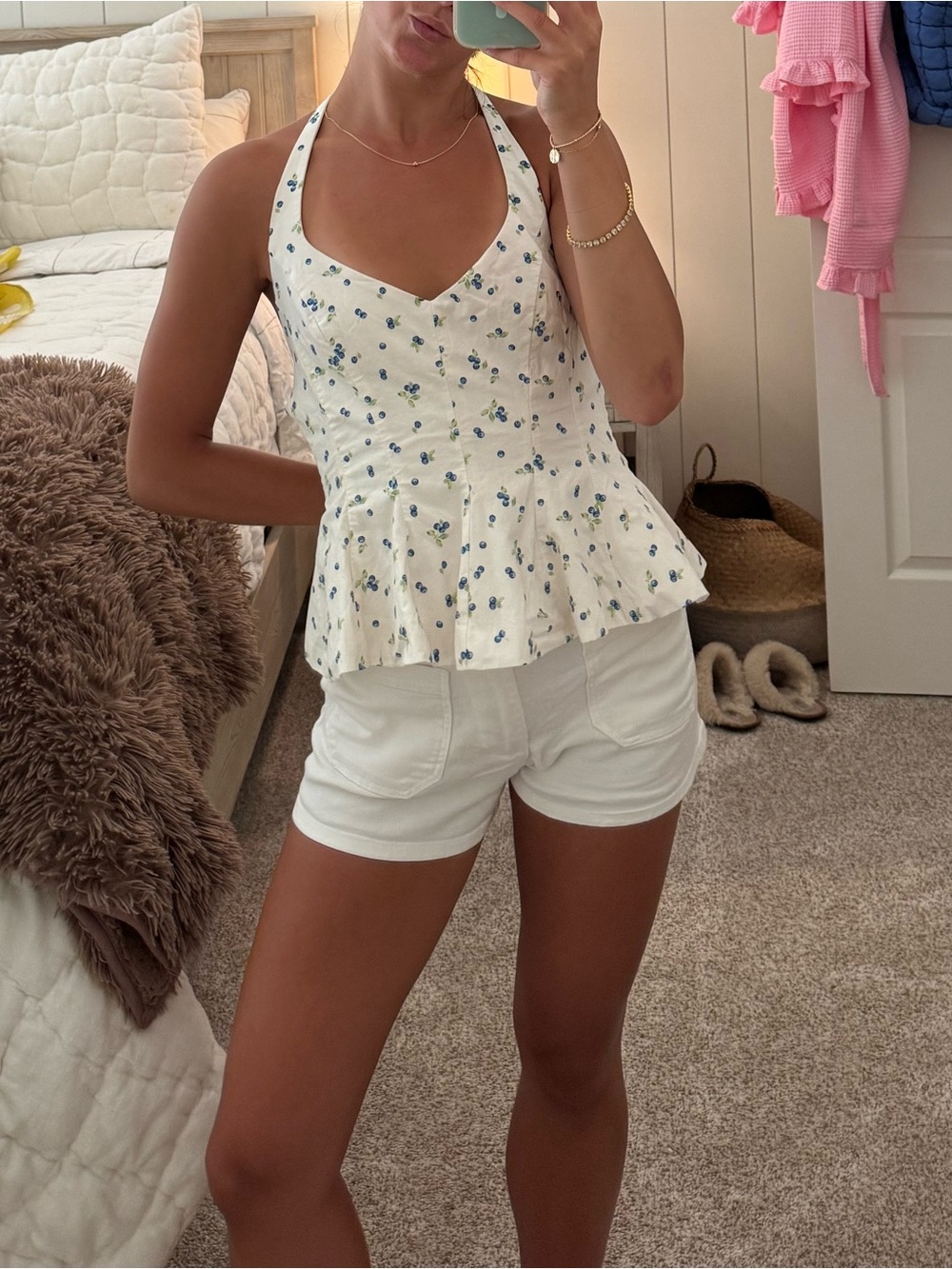 Zara Peplum Halter Top